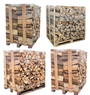 4 X Palettes (2 chêne blanc + 2 Hêtre/Charme) – Bûches de 50 cm