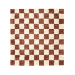 Chessie - Rouge Rouille / Blanc Écru Shaggy Tapis 200 x 200 cm