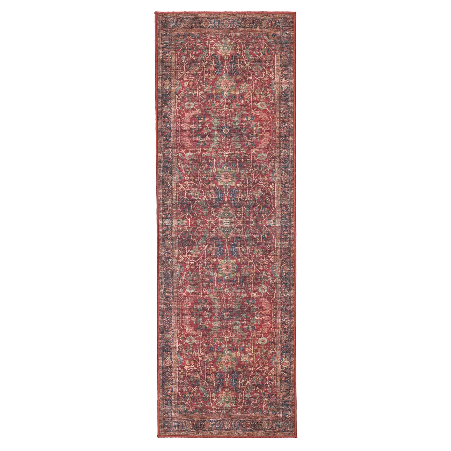 Khalifa Oriental - Rouge Tapis coton De passage 80 x 250 cm