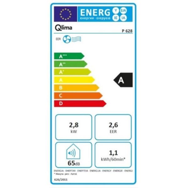 Climatiseur Mobile - Climatisation - QLIMA - P628 - 2,8 W - Noire – Image 2